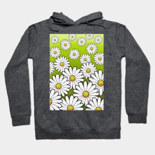 Daisies pattern on green grass Hoodie